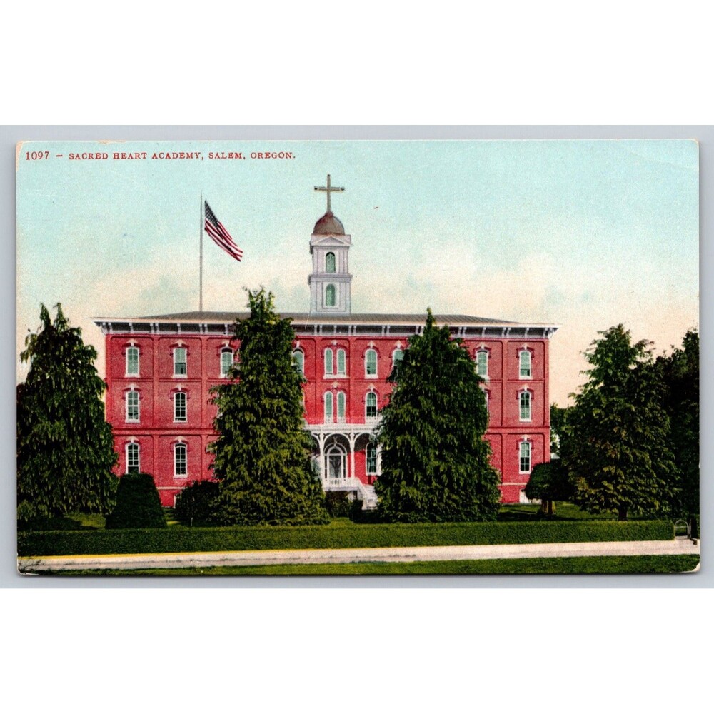 Vintage Postcard Sacred Heart Academy Salem Oregon OR Edward H Mitchell 1910s